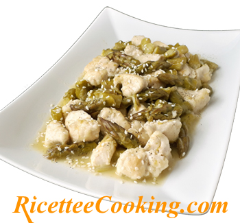 Bocconcini di pollo agli asparagi